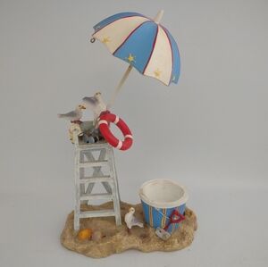 Yankee Candle 7 " "LIFEGUARD CHAIR" Umbrella Seagulls Tealight holder + Candles